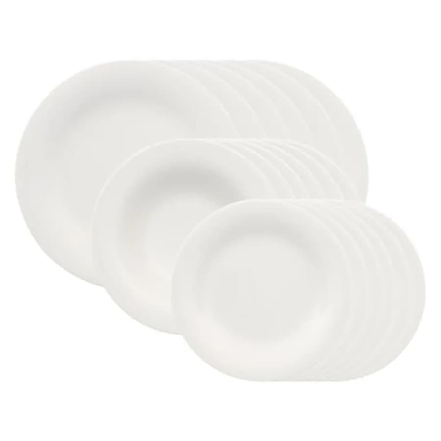 Nuovo Set di Stoviglie Basic Collection da 18 Pezzi in Porcellana Premium Made in Germany, Perfetto per Catering, Lavabile in Lavastoviglie e Adatto al Microonde