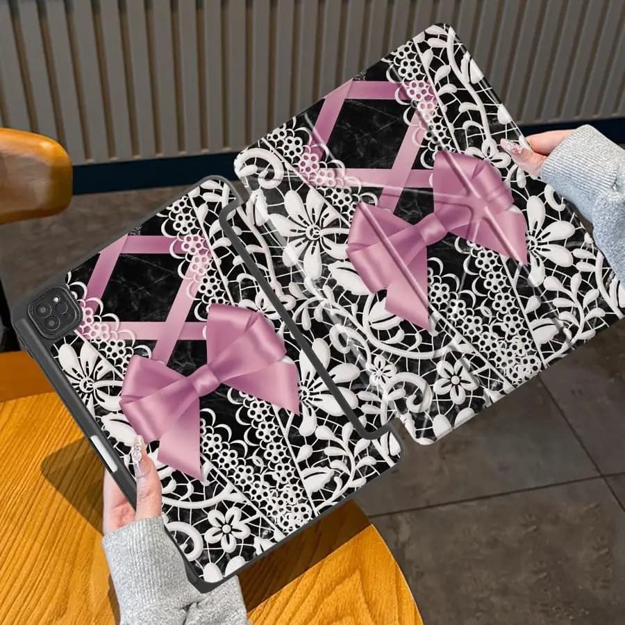 Holder Cover Tablet Case For iPad Pro 2025 Mini 6 7 Pro 11th 10th 9th 8th 7th 12.9inch Air 4 5 M3 M2 1 2 M4 11inch Lace Trim