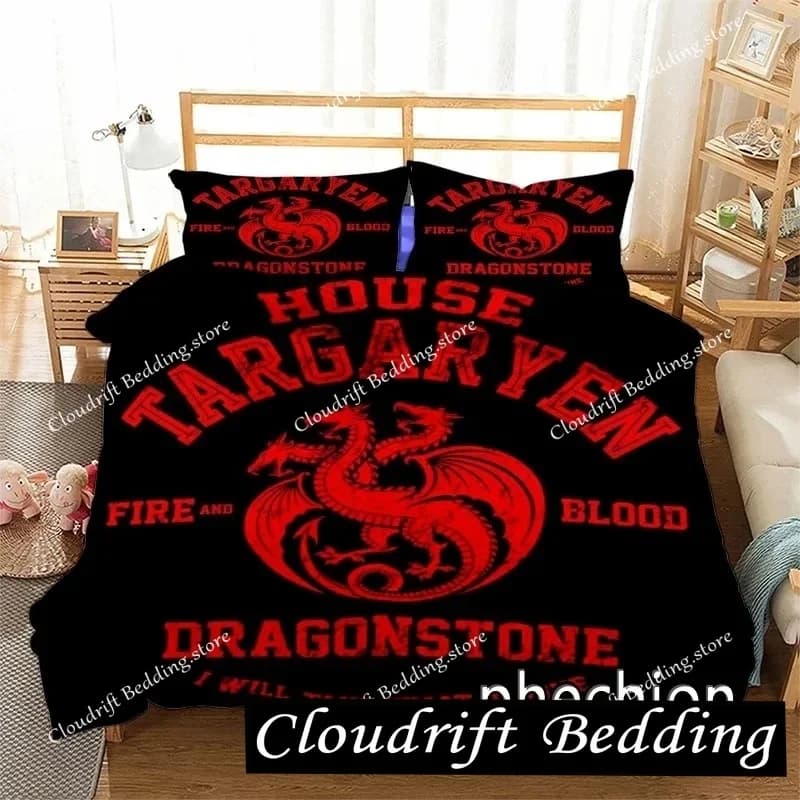 Fire and Blood 3D Print Bedding Set Duvet Covers Pillowcases Comforter Bedding Sets Bedclothes Bed