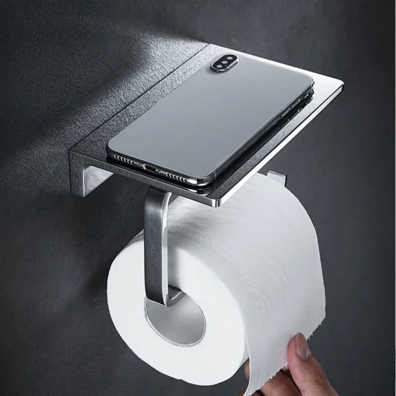 Toilet tissue holder, wall-mounted roll holder, mobile phone rack