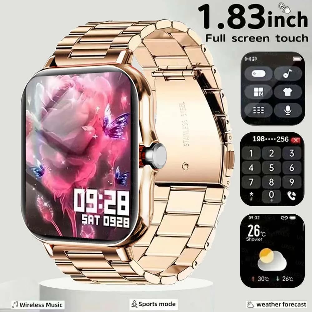 Smartwatch for Women and Men, Gift with Full Touch Screen, Fitness Sports Clock, Bluetooth Calls, Multifunction, Classic, New