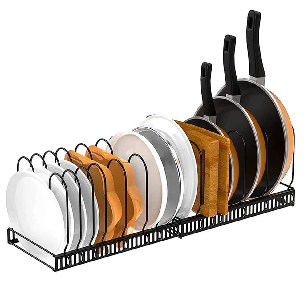 Portaoggetti regolabile per pentole Accessori da cucina Portaoggetti per pentole Organizzatore multifunzionale per asciugare la ciotola per piatti