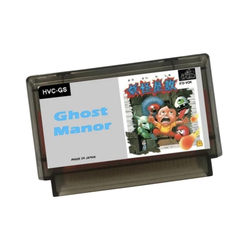 Cartuccia di gioco inglese/japonese Ghost Manor (emulata FDS) da 60 pin/72 pin per scheda videogiochi a 8 bit per console FC/NES