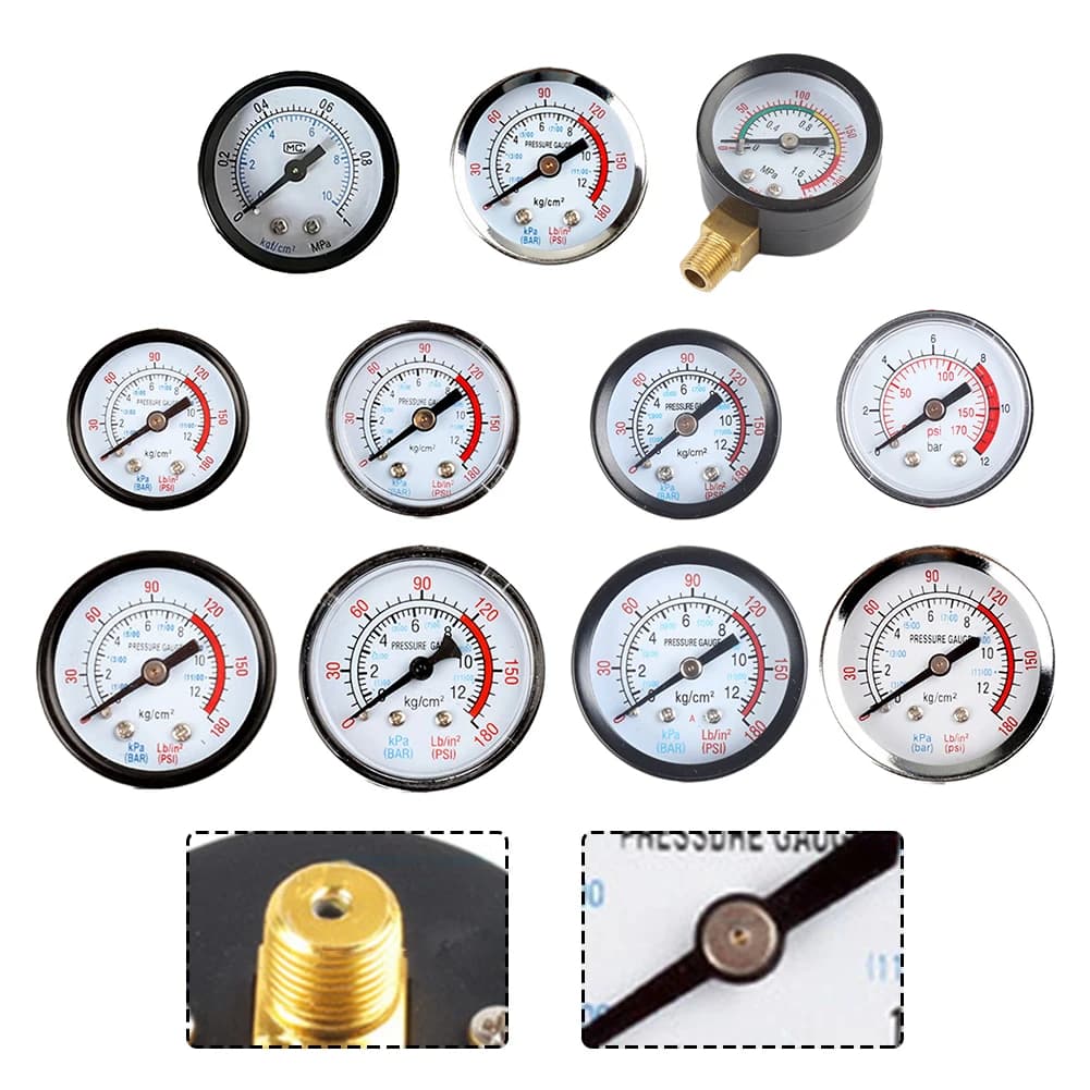 1pc Y40/Y50 Manometro 0-180PSI GasWater Carburante Liquidi Misuratore Manometro Monitoraggio accurato della pressione per compressore d'aria