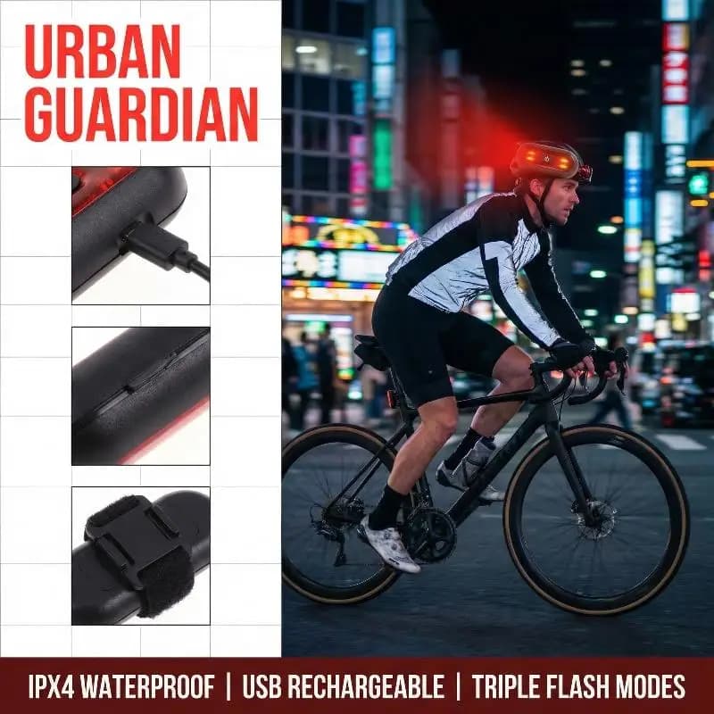 4 Lamp Beads Bicycle Helmet Led Light Rechargeable Safety Taillight Bike Motorcycles Accessories Helmet Moto USB Helmet Light