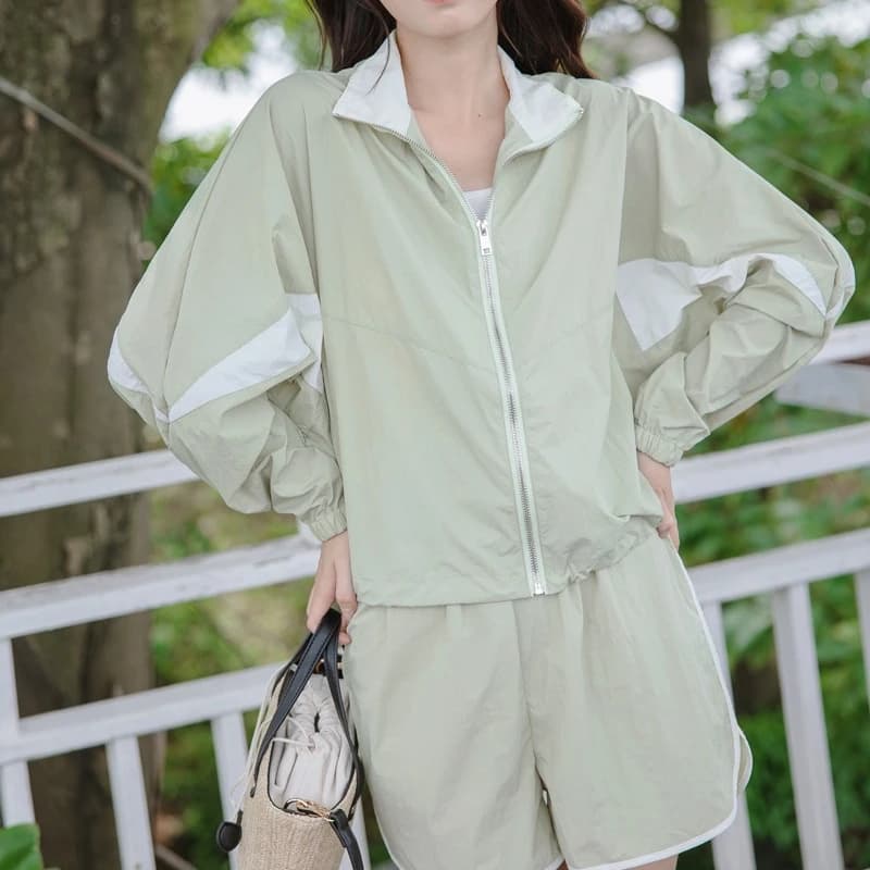 Fashionable Loose Shorts Set Women's Summer New Casual Sportswear Two-piece Suit Student plus Size Lightweight Long Sleeve
