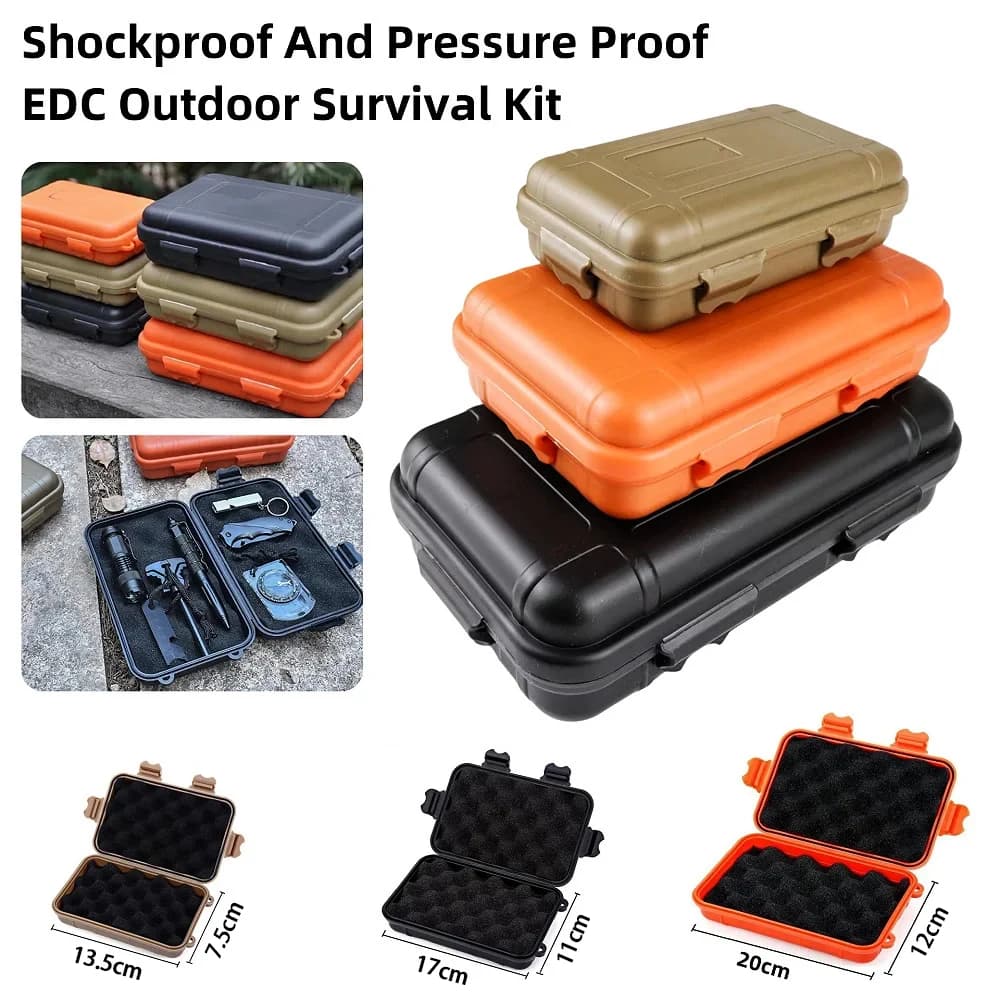Waterproof Outdoor Plastic Container Size S/L/XL, Sealed Survival Box, Fishing Equipment Bag, Camping Container and Travel