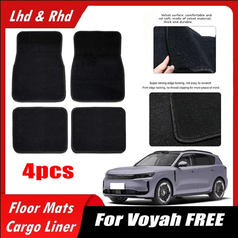 4pcs Car Floor Mats All-Weather Easy To Clean Durable Anti-Slip Interior Protection Floor Liners For Voyah FREE Accessories