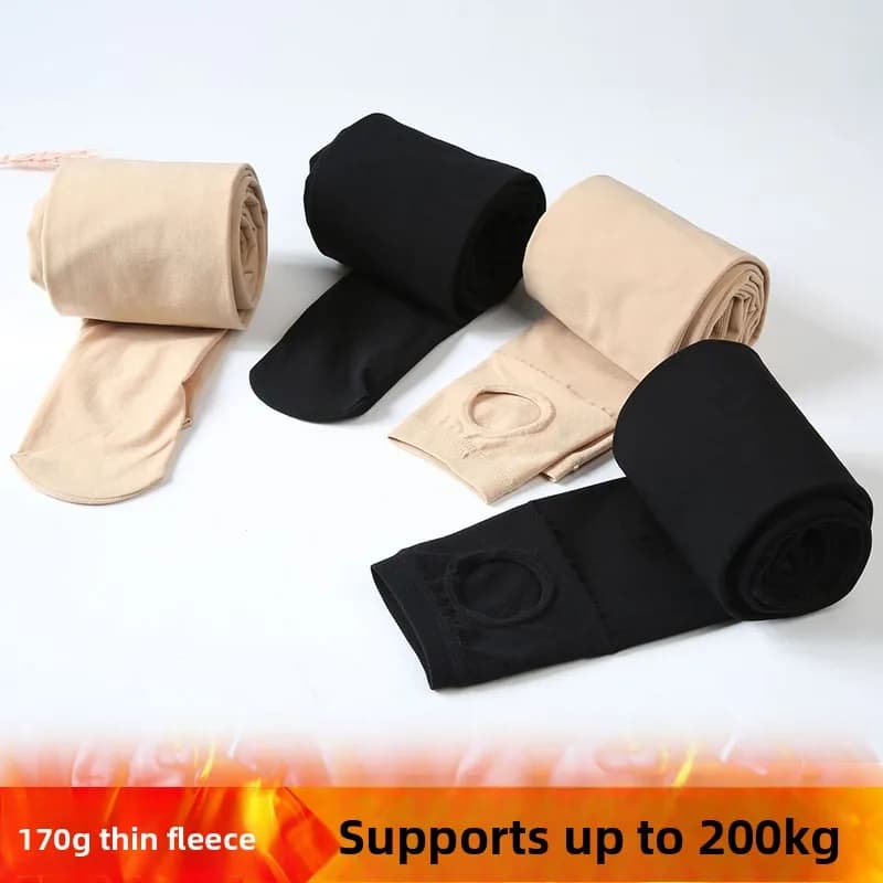 Leggings da donna taglie forti, foderati in pile, a vita alta, effetto pelle nuda, caldi per autunno inverno, per abbigliamento casual