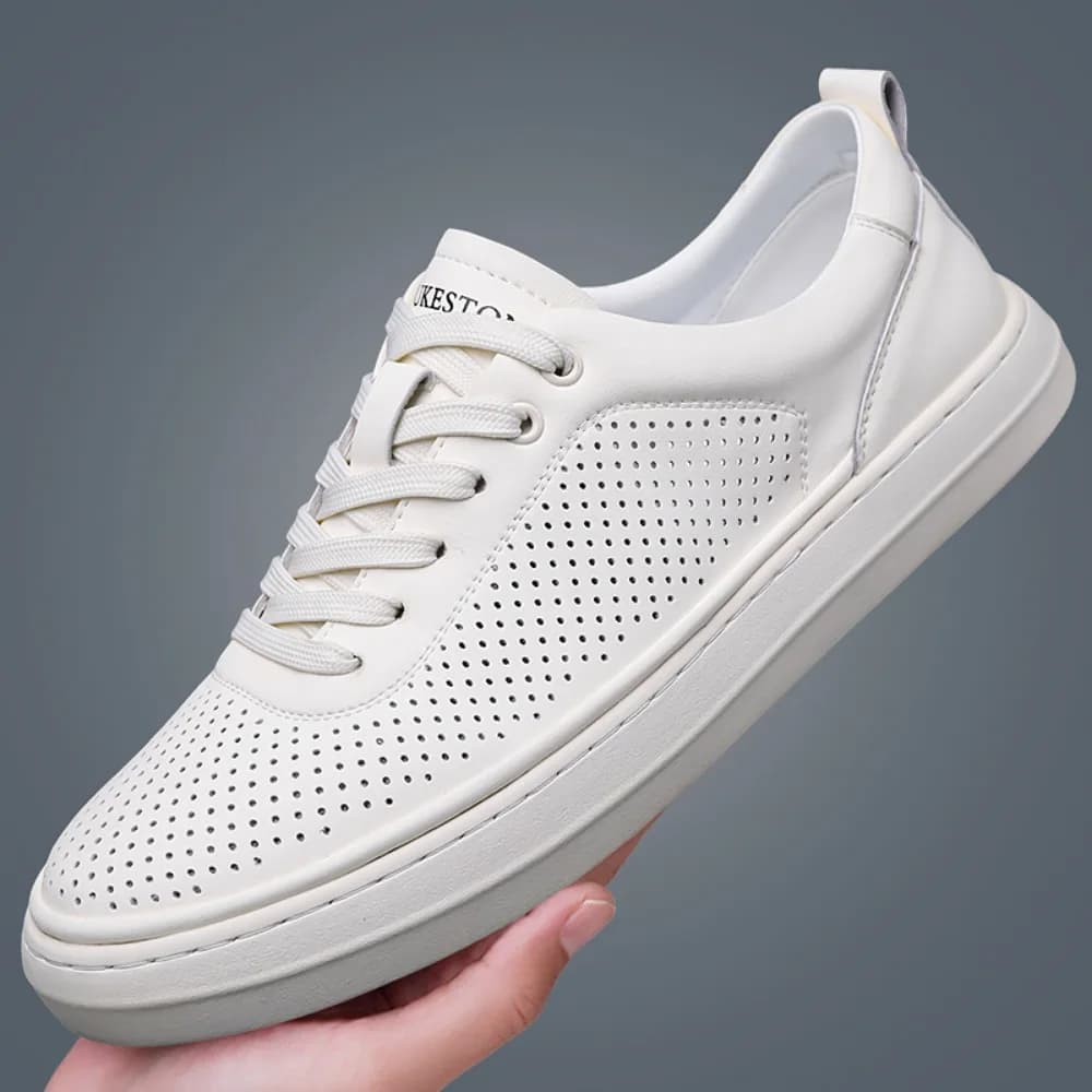 New Mens Leather Casual Shoes Comfortable Male Sneakers Non Slip Treking Footwear Leisure Walk Trainers Comfy Walking Shoes