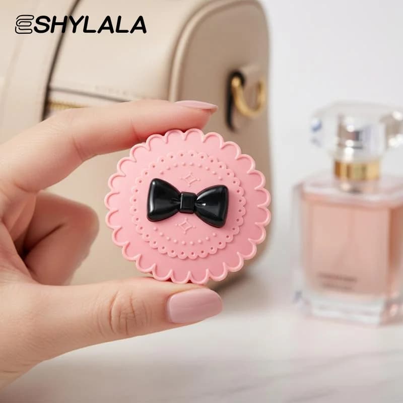 Scatola porta ciglia finte, 1 pezzo, design con fiocco rosa, con specchio, custodia organizer per trucchi e cosmetici, idea regalo per donne