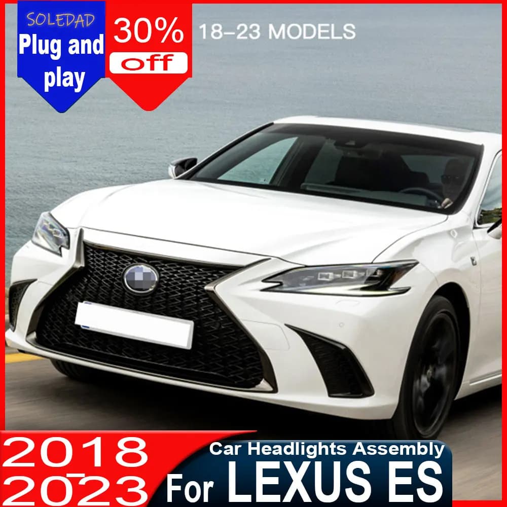 Faro anteriore per auto LEXUS ES200 ES260 ES300H 2018-2024, stile a 4 lenti, con DRL e indicatore di direzione dinamico, gruppo ottico anteriore