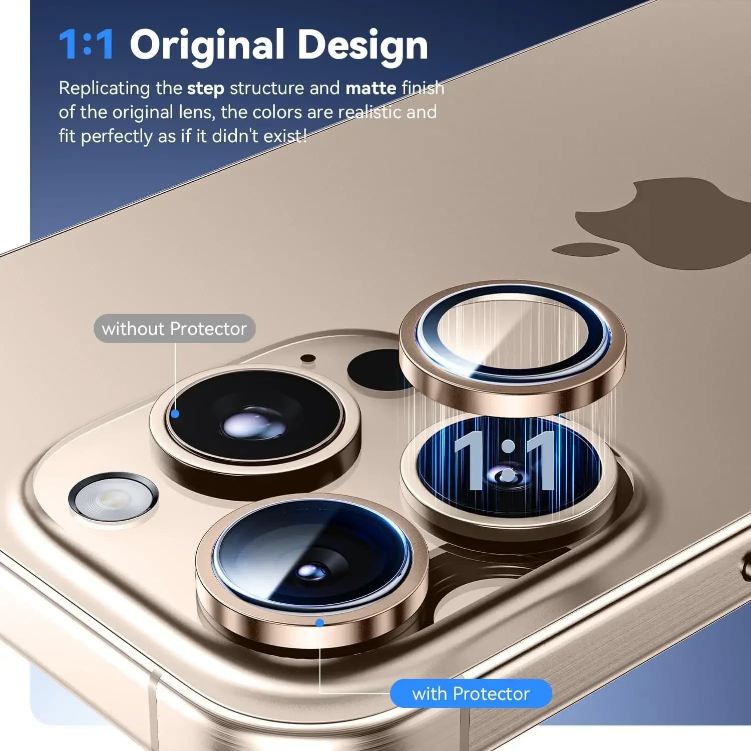 2-3 pezzi copertura protettiva per obiettivo fotocamera in vetro temperato titanio Desert per IPhone 16 17 Pro Max 16 Plus accessori di protezione