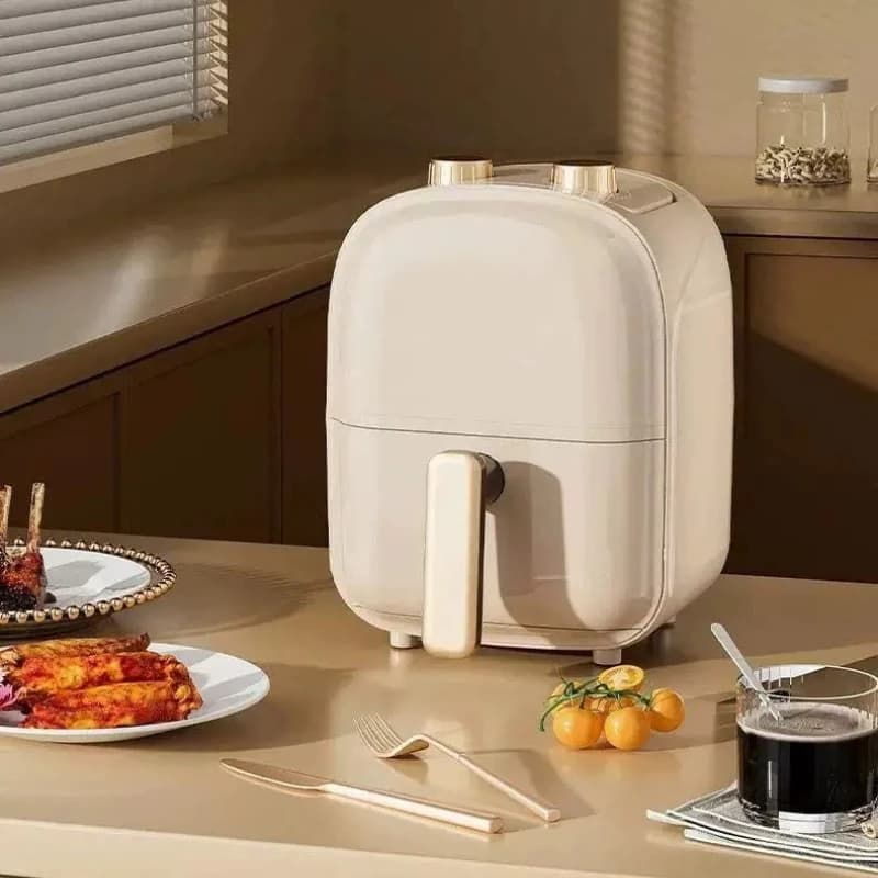 Mini Friggitrice ad Aria 2026 Compatta per Una Persona, Multifunzione, Temperatura Regolabile, Timer, Funzionamento Silenzioso, Piccola Friggitrice Elettrica