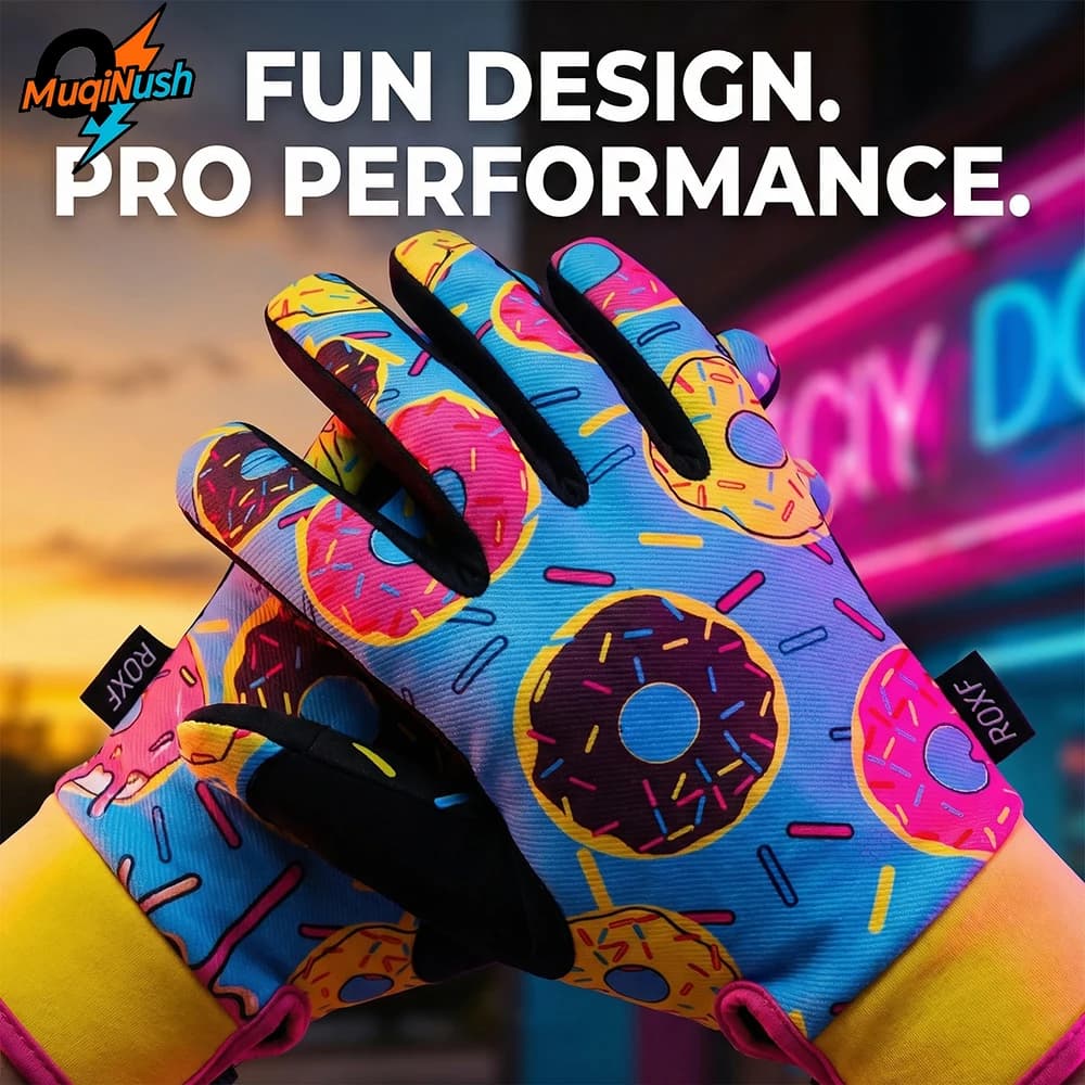 MuqiNush Fun Print Touchscreen Cycling Gloves Half Finger Non-Slip Breathable For Men Women Skateboarding Outdoor Gym Workout