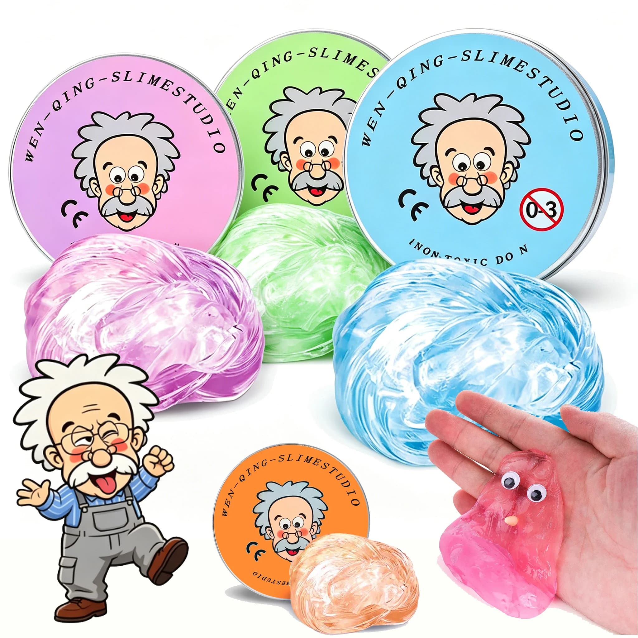 Set di Slime Trasparente Cristallino di Alta Qualità, Argilla Colorata Riutilizzabile Ecologica e Sicura, Argilla Creativa Fai-da-Te per Ragazzi e Ragazze