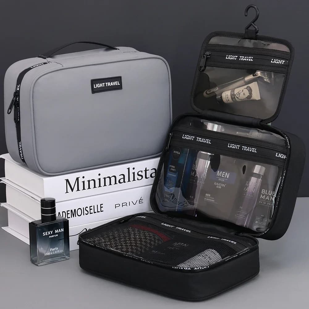 travelaccessories Waterproof Hanging Toiletry Bag Large Capacity Portable Travel Necessaire Case Cosmetic Bag for Men Women Wash