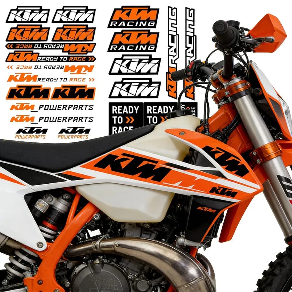 Motorcycle Stickers, Decalcomanie Racing Ready to Use, Stickers in Vinyl Powerparts for Tank, Carrozzeria and Casco KTM
