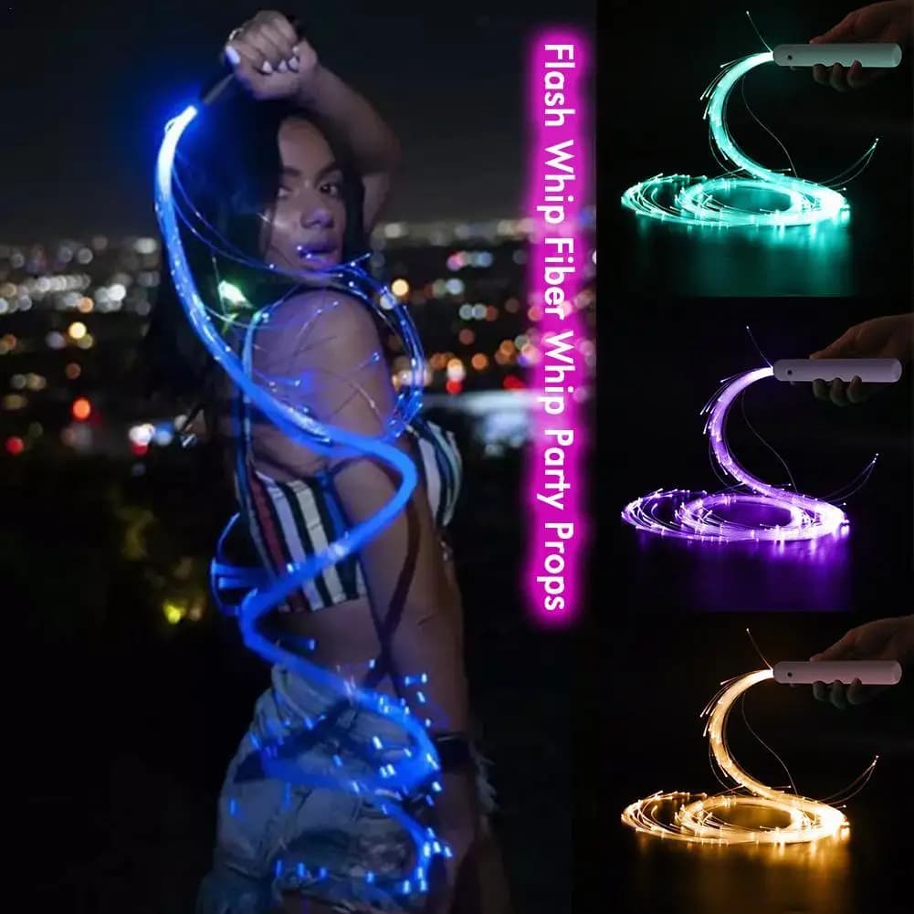 USB ricaricabile LED fibra ottica danza frusta Pixel frusta illumina illuminazione lampeggiante multicolore incandescente ondeggiante festa di carnevale