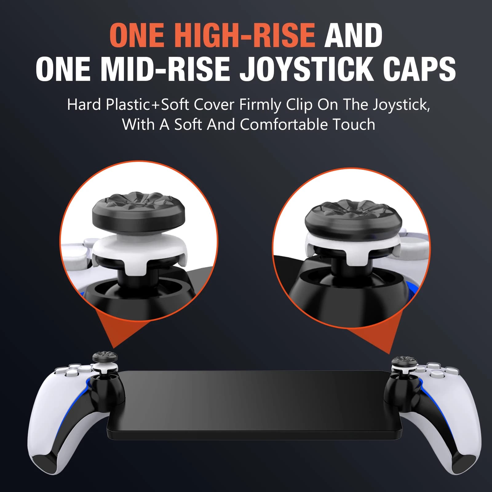 Tappi per impugnature per pollice per portale Playstation protezione completa One High-Rise e One Mid-Rise 2 Thumb Stick Caps per portale PS