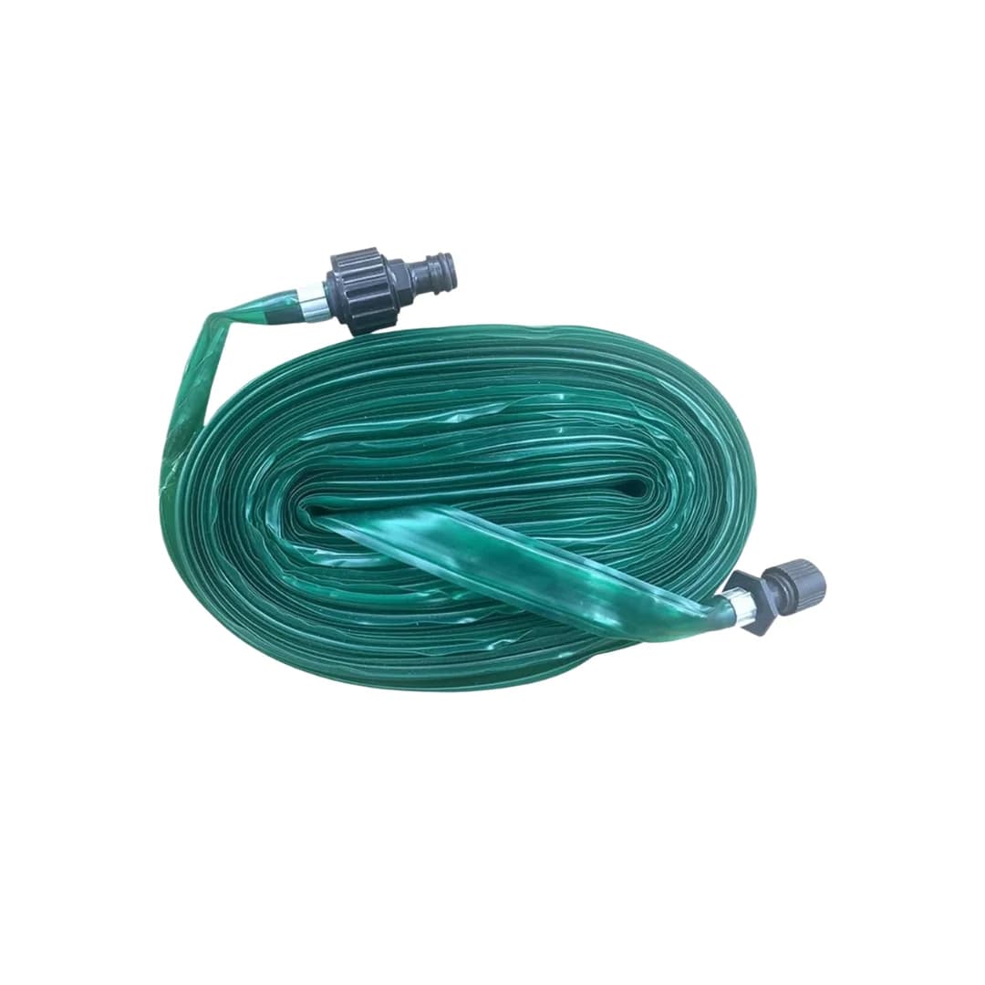 Tubo Irrigazione a Goccia Piatto in PVC con Connettore Rapido, Tubo Verde per Irrigazione Giardino, Prato, Fattoria, 3m/7.5m/10m/30m A