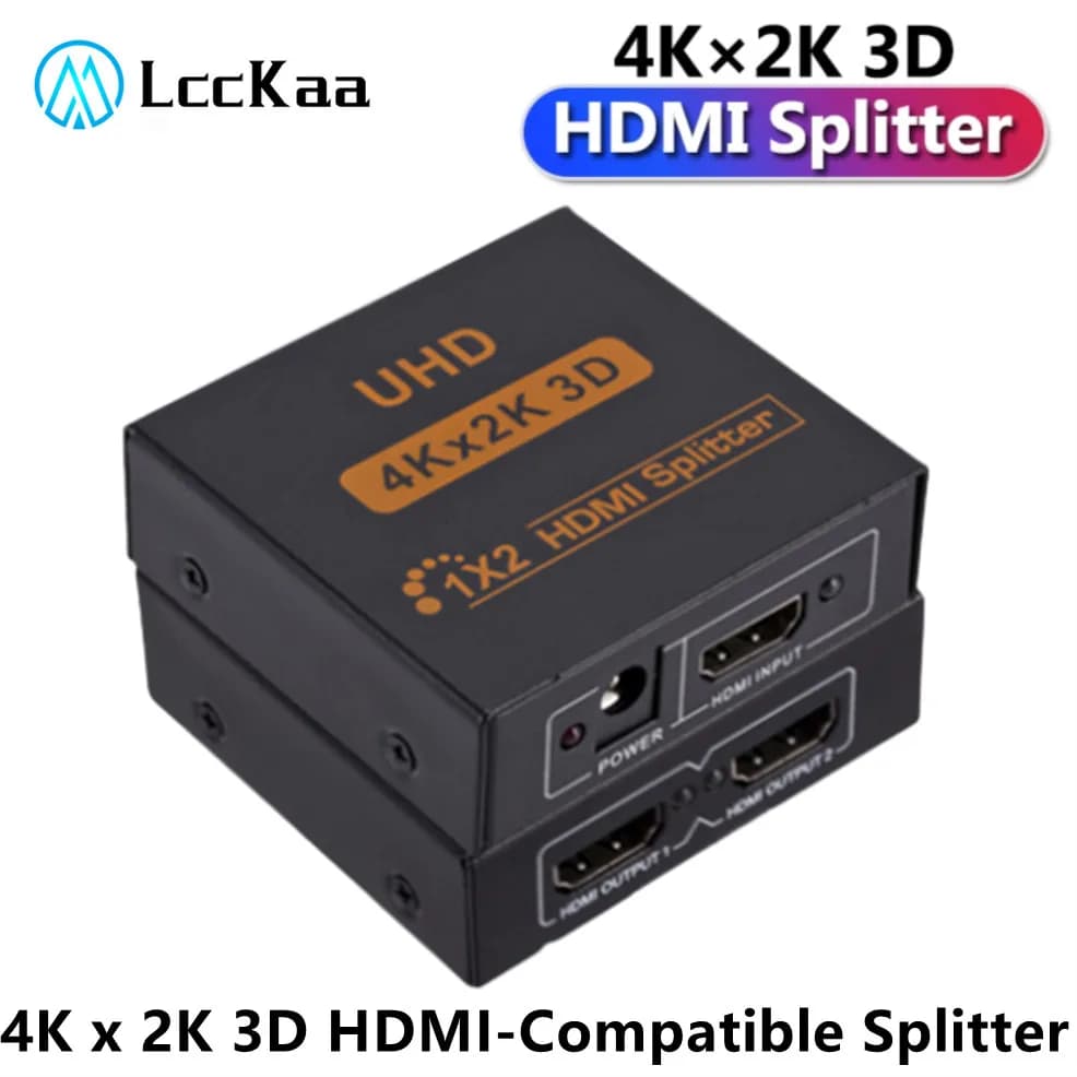 HDMI 4K Splitter Adapter 1 to 2-way HDMI female to HDMI female Splitter HDMI 1 input 2 outputs for Xbox PS4 DVD HDTV Portable PC