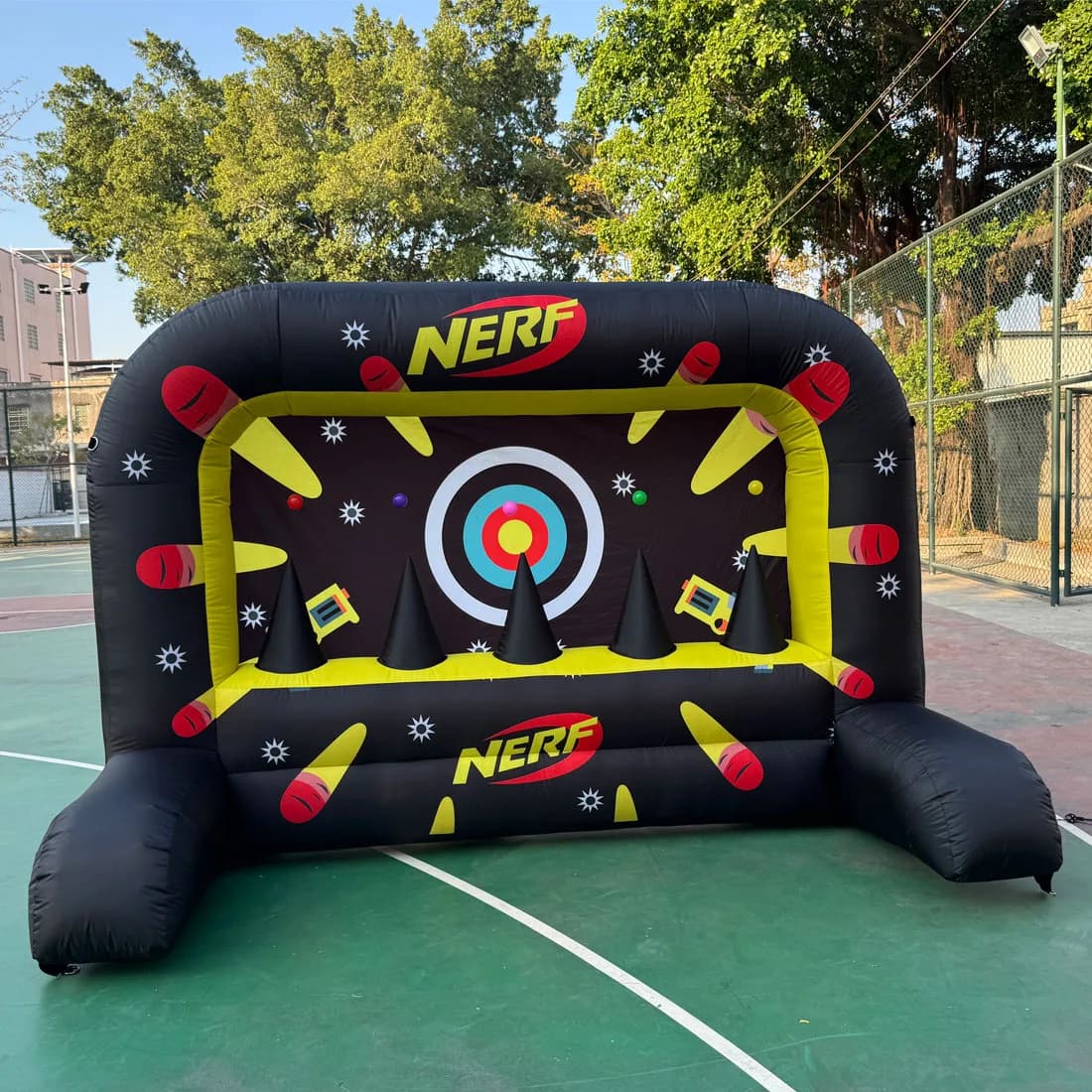 Campo di tiro gonfiabile Gioco di bersagli Nerf Zona di battaglia Galleria di tiro Gioco di tiro con l'arco Campo di tiro con l'arco con palla galleggiante Bersaglio per tiro con l'arco