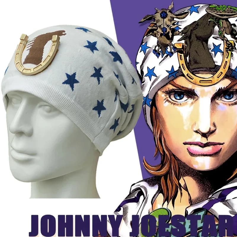 Anime Jojos Bizarre Adventure Costume Accessories Johnny Joestar Cosplay Fashion Hat Men's Scarf Halloween Carnival Party Hat