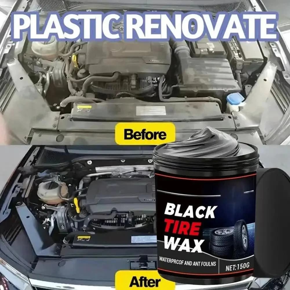 Pasta per la manutenzione dei pneumatici per auto Impermeabile resistente al sole e di lunga durata Ripristina i pneumatici Nero Lucido Cera Smalto Resistente ai raggi UV F0A3