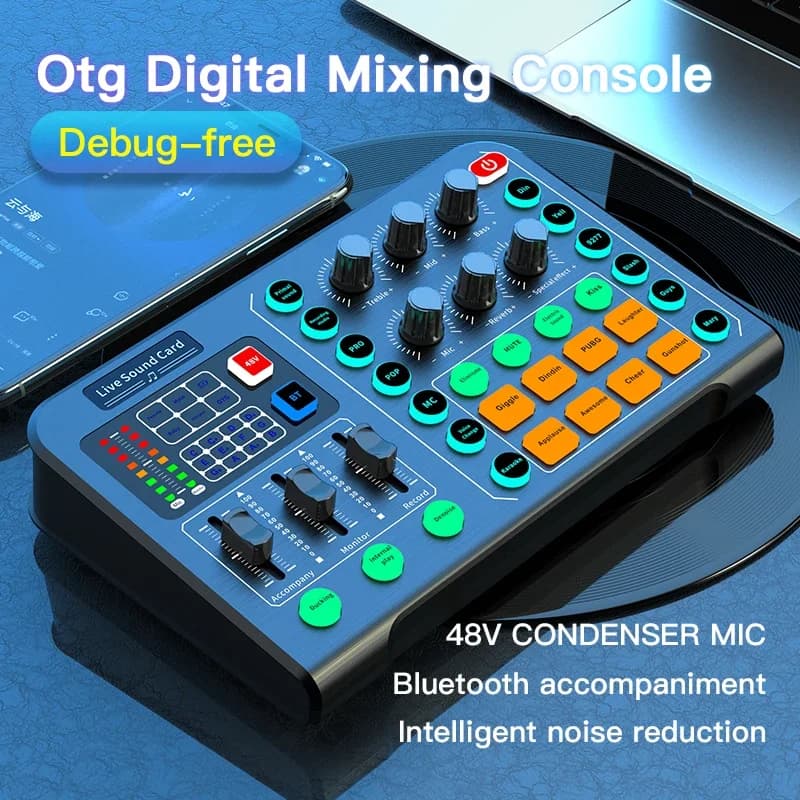 M6 Scheda audio Mixer audio per Tiktok Trasmissione in diretta Karaoke Studio professionale per giochi Canto Podcast vocale Streaming live