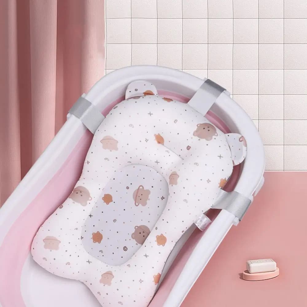 Carino per Toddle Coniglio Orso di sicurezza Cuscino da bagno per bambini Cuscino per vasca da bagno per neonato Sedile da bagno per neonato Tappetino di supporto per doccia