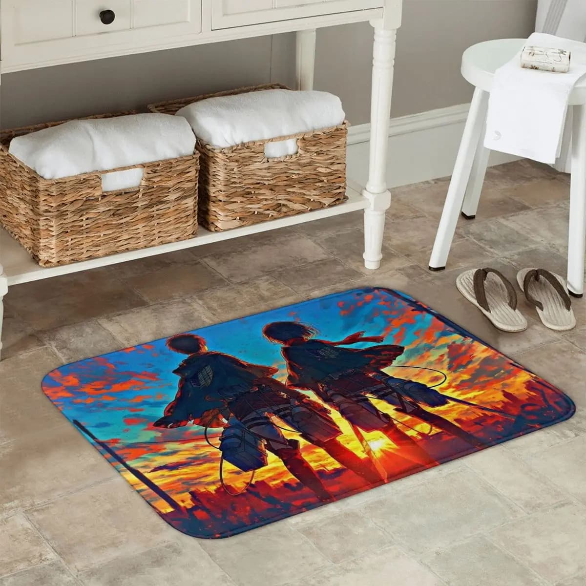 Attack On Titan Japan Cartoon Zerbino Anti-slip Rug Cooking Mat House Bathroom Living Room Mat