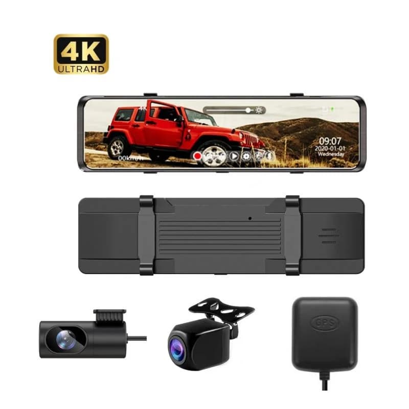 11.26 pollici 4K 3840*2160P Auto DVR Dash Cam WIFI GPS APP WDR Specchietto retrovisore 1080P Videocamera per auto Videoregistratore Parcheggio Monitor