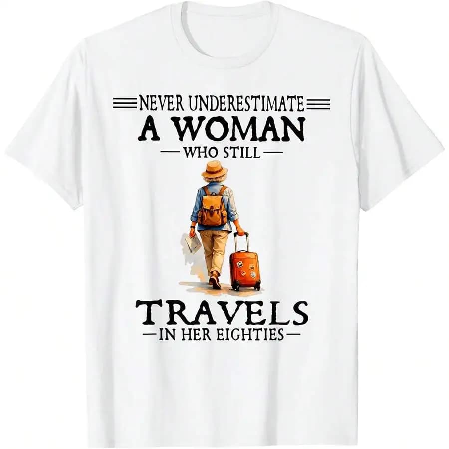 T-shirt da donna con citazione motivazionale da viaggio, 100% cotone, morbida e confortevole
