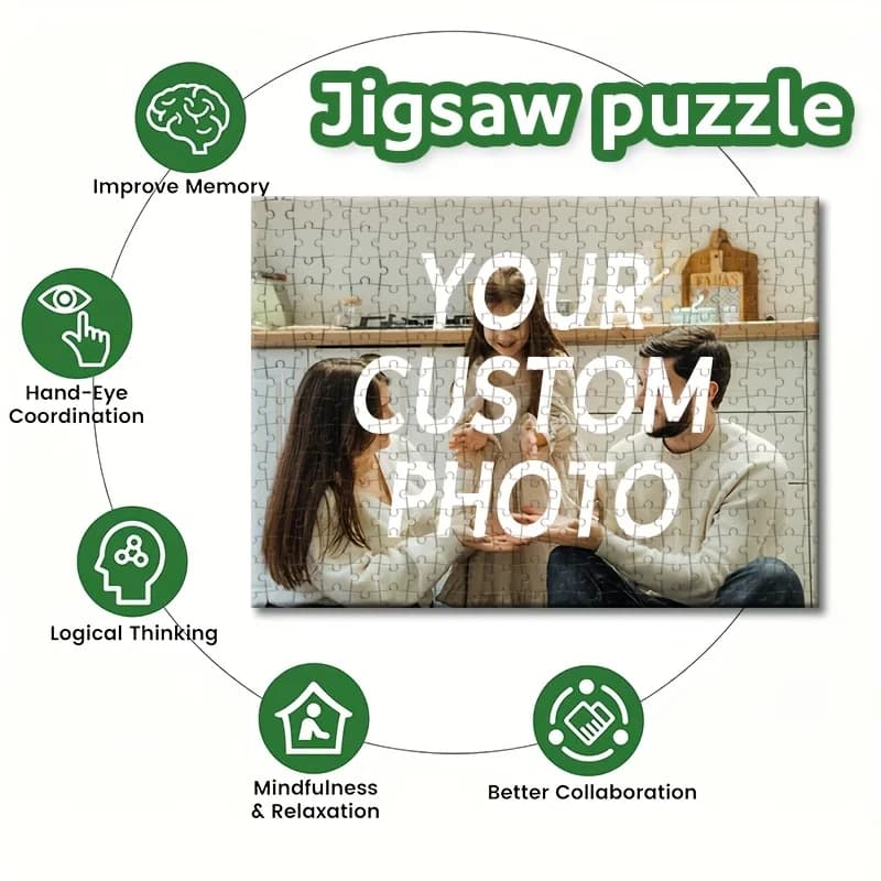 Puzzle personalizzati con foto, da 35/300/500/1000 pezzi, per famiglie, antistress, con foto personalizzate