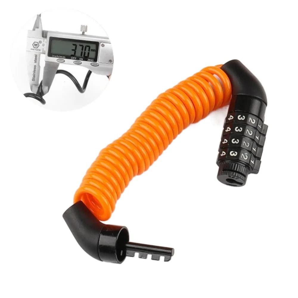 Waterproof Bicycle Padlock with 4 Figures Code, Combination Lock with Cable, Bicycle Helmet Pad for Mountain Bike/Bici Street