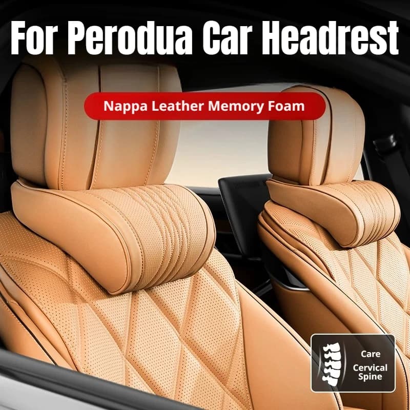 For Perodua Memory Foam Car Neck Pillow Fit Myvi Axia Bezza Ativa Alza Aruz Traz QV‑E Car Lumbar Pillow Car Interior Accessories