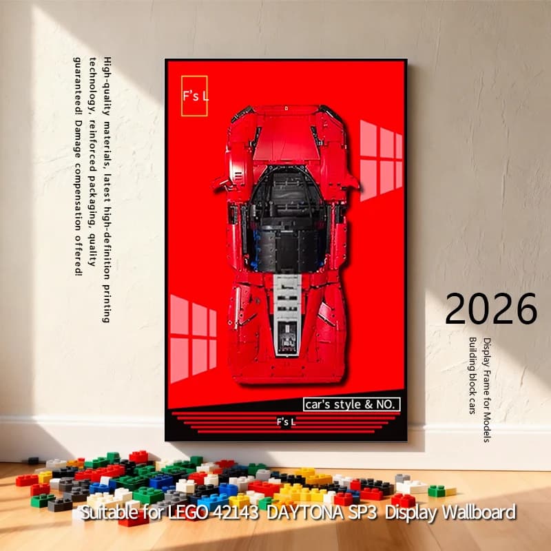 Photo Frame legof1 technics Display Wallboard Suitable for lego 42143 DAYTONA SP3 Building Block Car Wall Mount Display Box