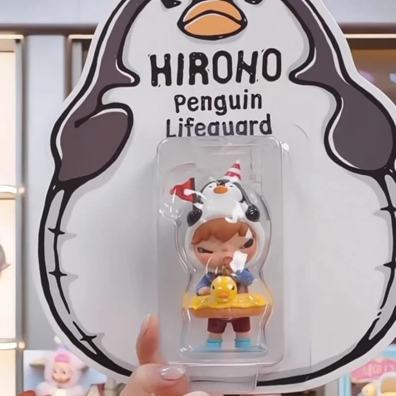 POP MART Hirono Penguin Lifeguard Series Blind Box Figure Mystery Box Blind Bag Anime Ornament Original Toys Collectible Gift