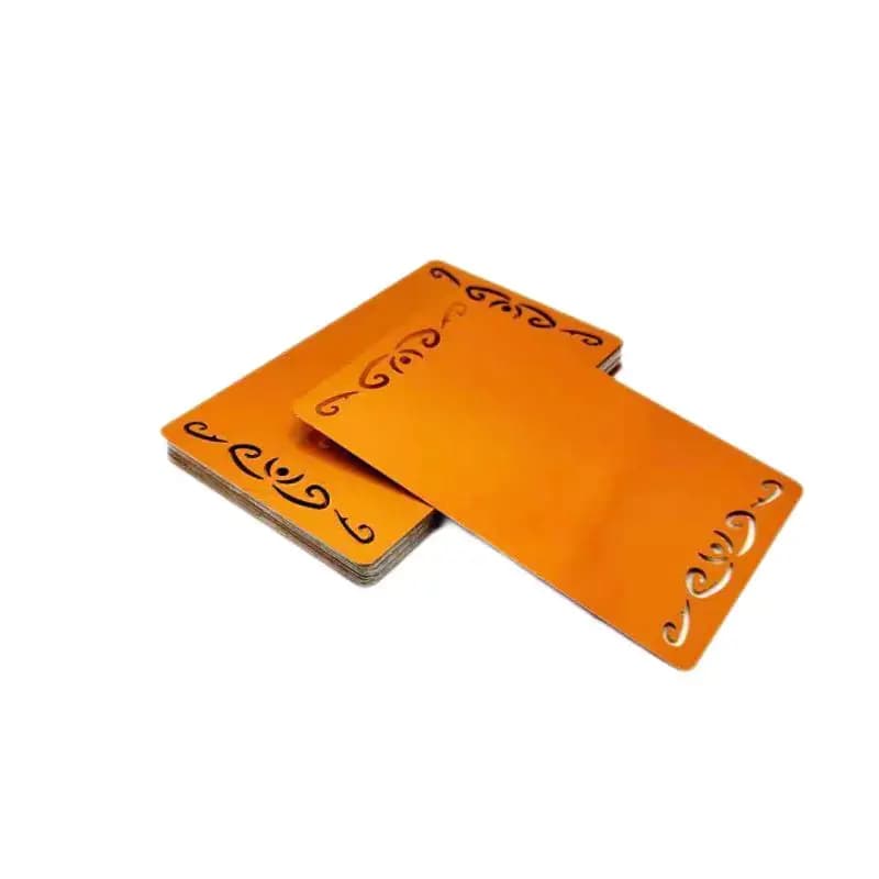 100 pz/lotto 0.24mm Trafitto di colore Dell'oro Sublimazione spazi vuoti Carte di Nome In Alluminio Biglietti Da visita Per La Carta Regalo di Promozione