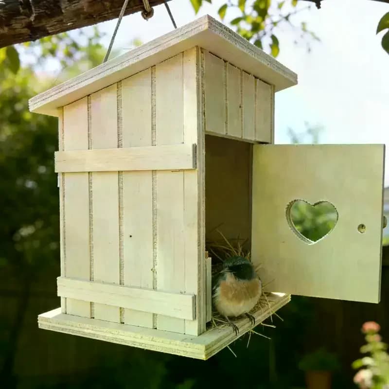 1 Pezzo Decorazione Casa delle Bambole, Mini Nido per Uccelli in Legno, Modello Pollaio, Accessori per Fotografia, Miniature per Casa delle Bambole