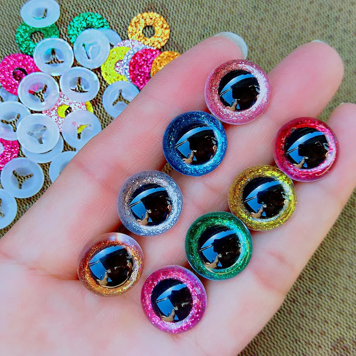 20 pz 3D Plastica Glitter Occhi di Sicurezza Per Giocattoli All'uncinetto Amigurumi Fai Da Te Mix Bulk Formati Misti Bambola Giocattolo Che Fanno 10/12/14/16/18/20/22mm