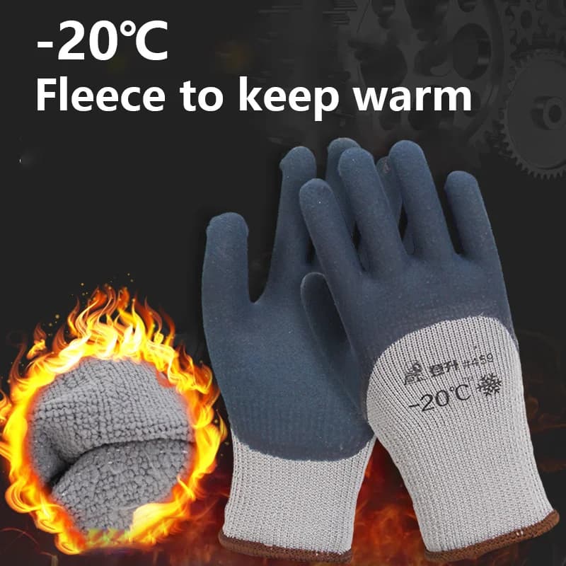 -Guanti invernali da 20 gradi Materiali per l'edilizia e l'edilizia che funzionano Guanti caldi antiscivolo con protezione a bassa temperatura # 459