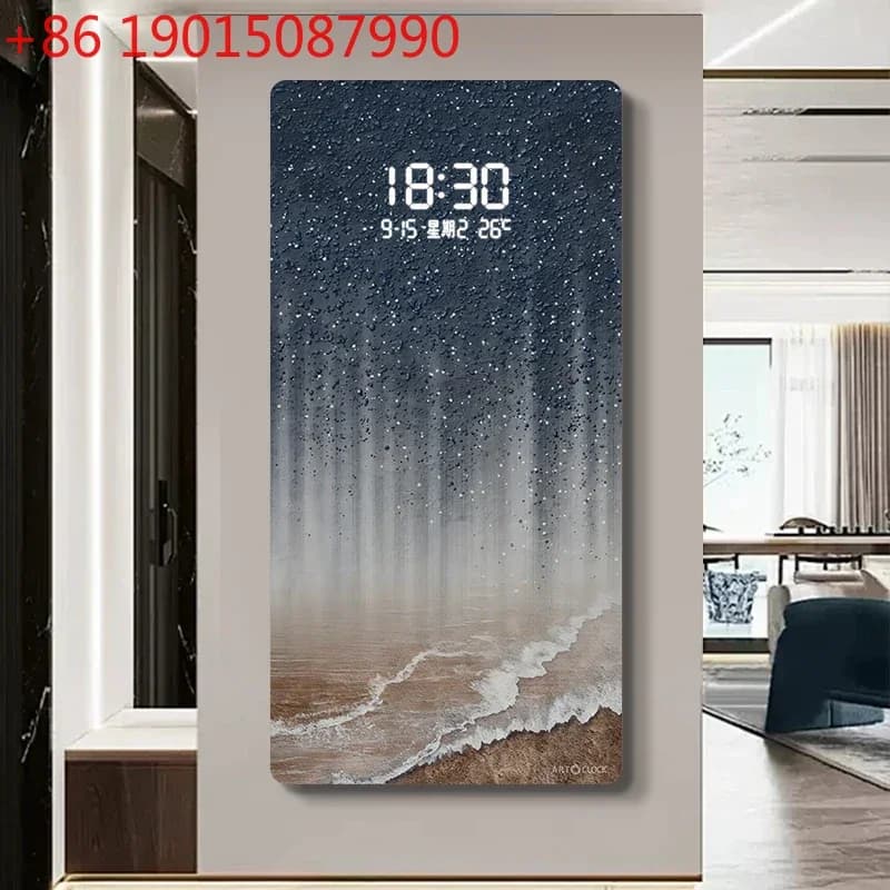 Exterior Digital Wall Clock, Classic Luxury Style, Luminous Bedroom Clock, Wall Art, Room Decorations