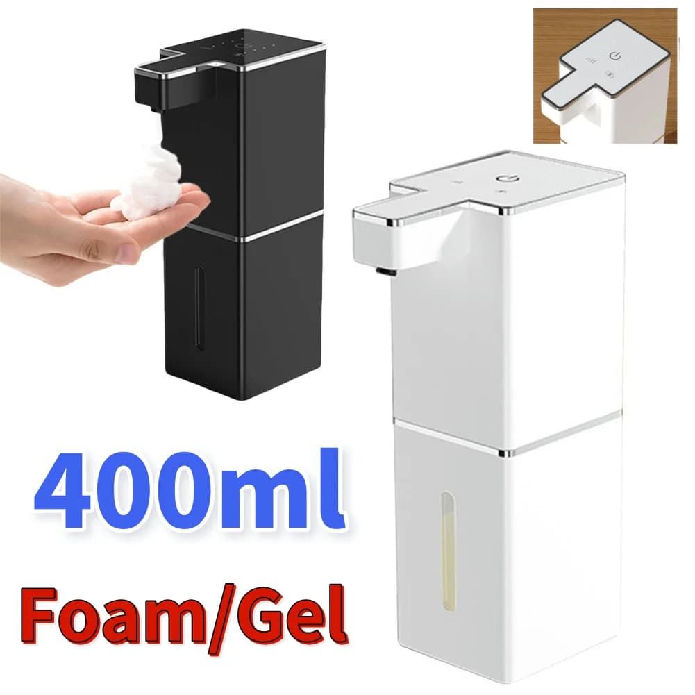 Dispenser automatico di sapone in schiuma/gel da 400 ml Sensore a infrarossi Dispenser di sapone schiumogeno Sensore a infrarossi USB ricaricabile Lavamani