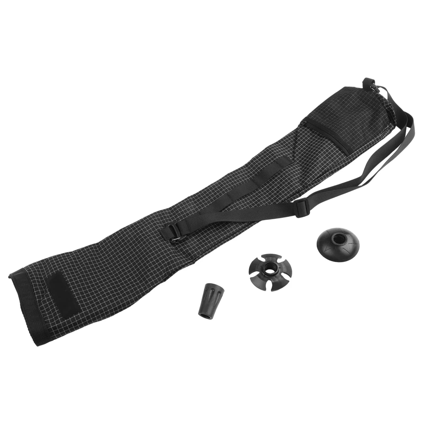 Bag with adjustable shoulder strap, about 74x18 cm. The trek stick bag is suitable for 70 cm sticks. Design resistant to scratches and wear