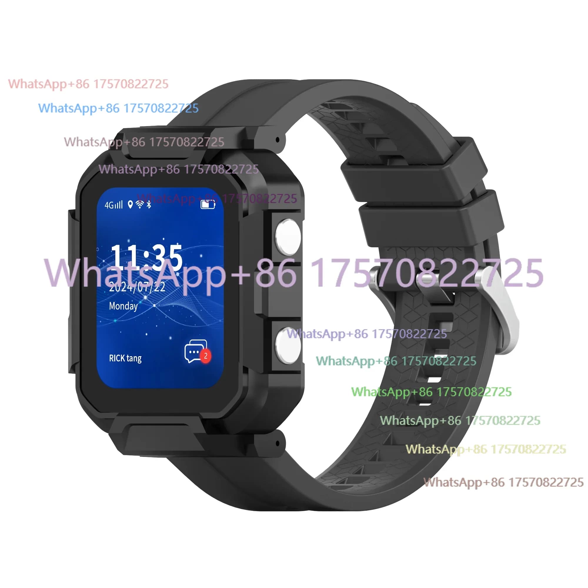 Smartwatch Android 8.1 4G con Chiamata SOS, Monitoraggio Frequenza Cardiaca e Temperatura, Impermeabile, per Lavoratori