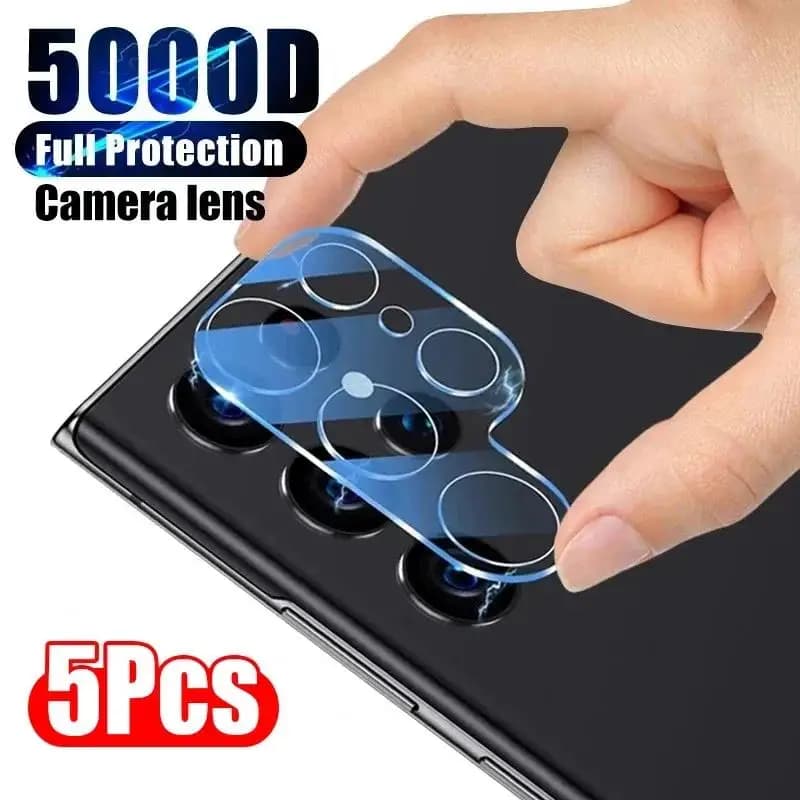 5 Pezzi Protezione Lente Fotocamera 9H per Samsung Galaxy S25 S24 S23 S22 S21 Plus Ultra S20FE, Copriobiettivo in Vetro Temperato per Hyundai Samsung