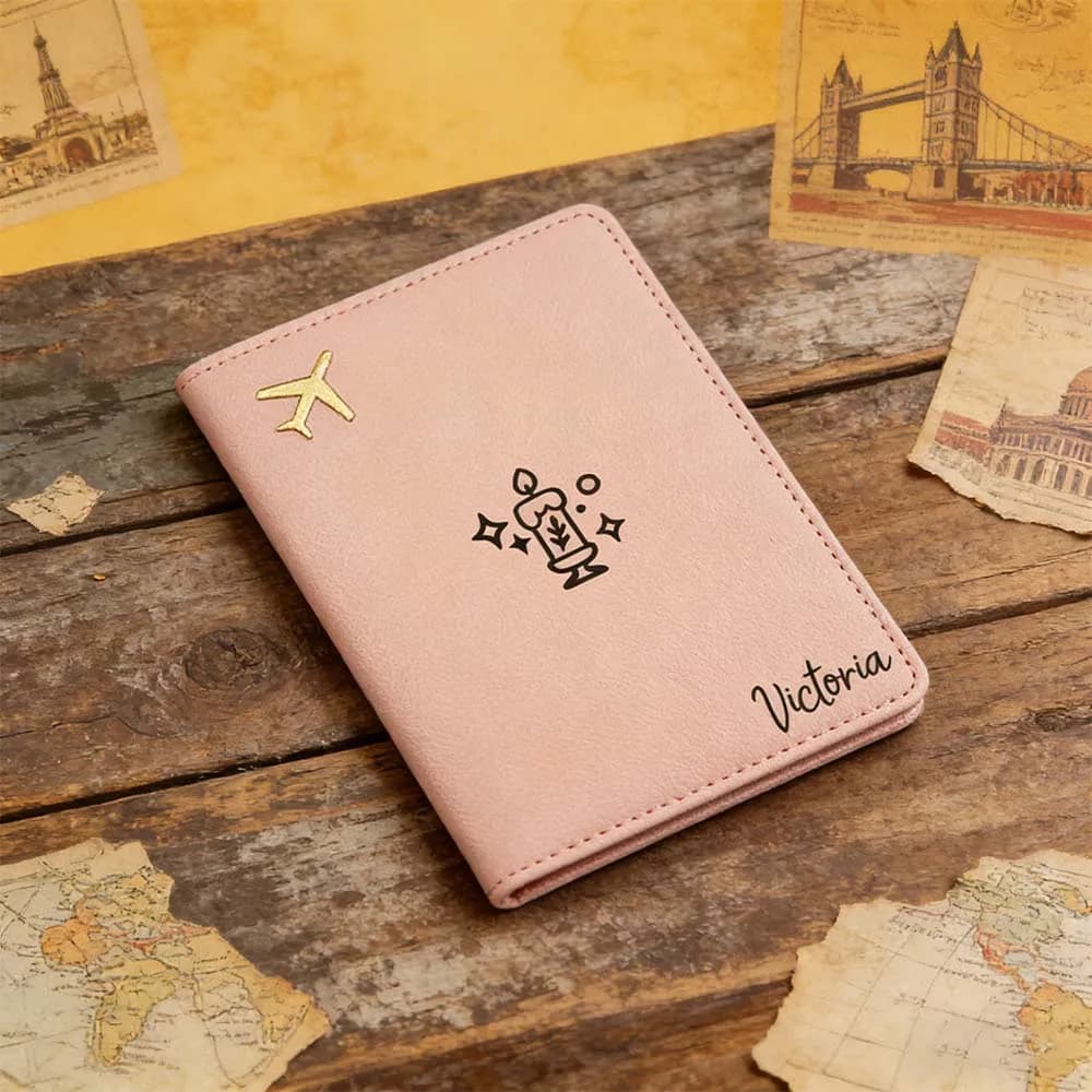 1 Pezzo Porta Passaporto Personalizzato con Nome, Regalo per Moglie, Custodia in Pelle per Passaporto, Ricordo Commemorativo