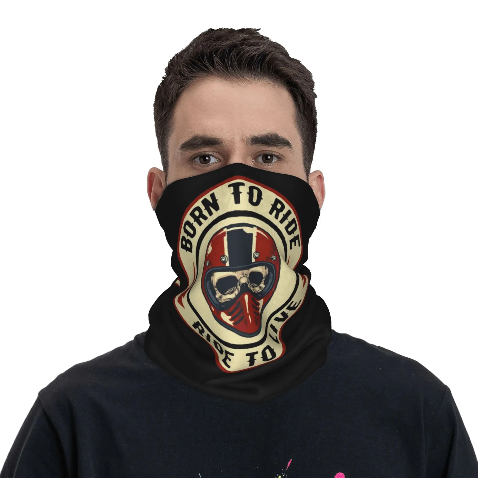 Bandana Multifunzione con Stampa Teschio e Casco da Moto, Scaldacollo, Maschera, Sciarpa per Ciclismo ed Escursionismo, per Uomini, Donne e Adulti
